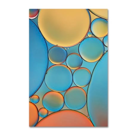 Cora Niele 'Blue And Apricot Drops' Canvas Art,12x19
